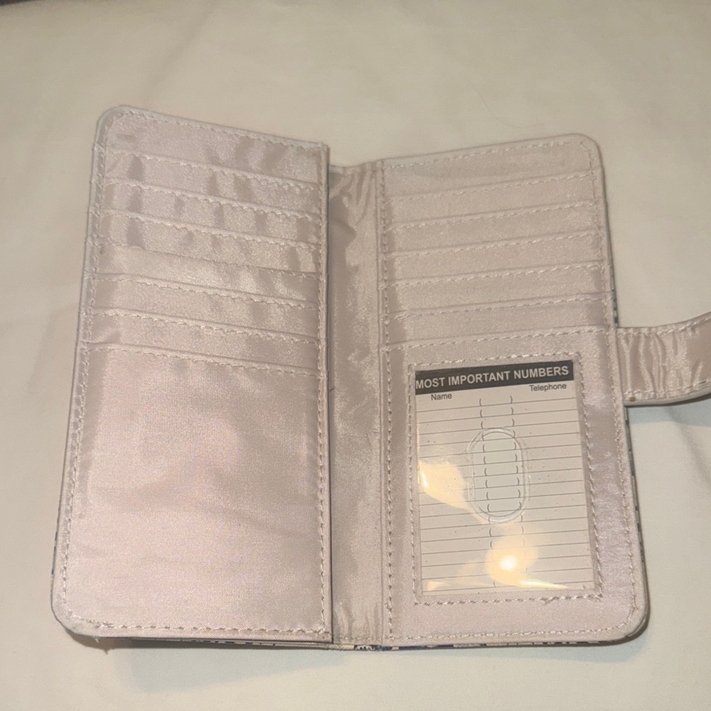Floral Blue and Cream Butterfly Women’s Wallet - Picture 2 of 5